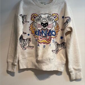 Kenzo Girls - White Cotton Tiger Sweatshirt
